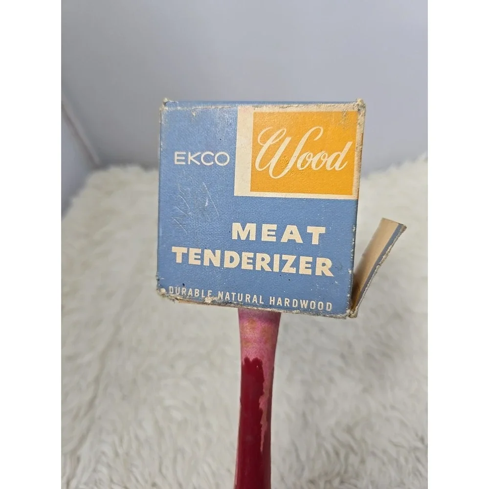 Vintage 60's MCM EKCO Meat Tenderizer‎ Mallet Hammer Wooden Red Handle